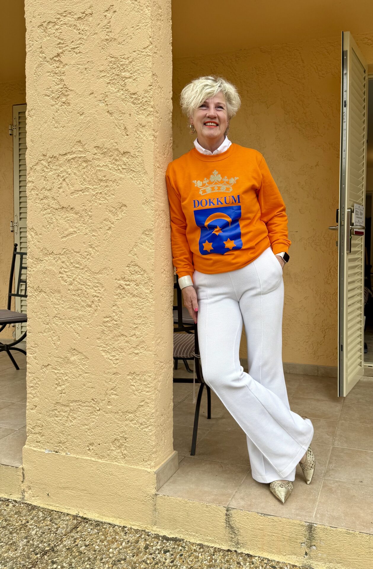 Fokelien van der Meulen in Koningsdag 2026 Dokkum outfit.